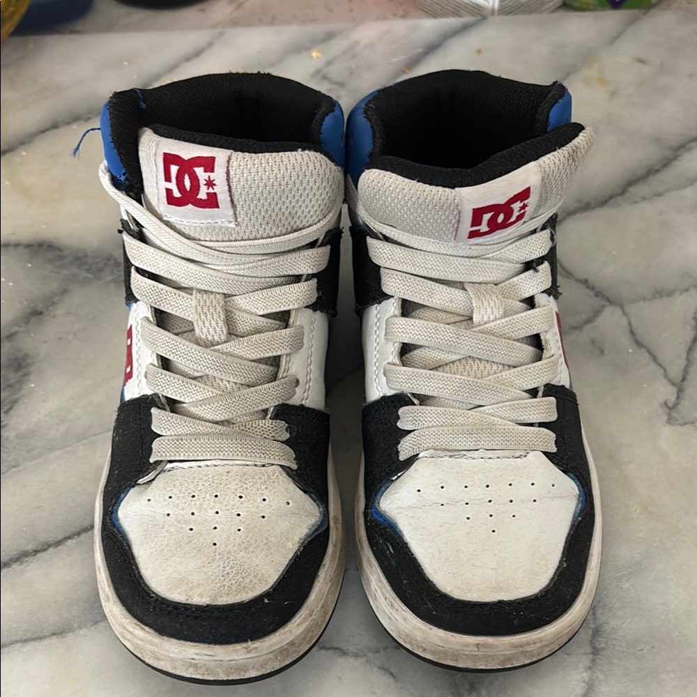 DC Black and White High-Top Sneakers with Ankle Support